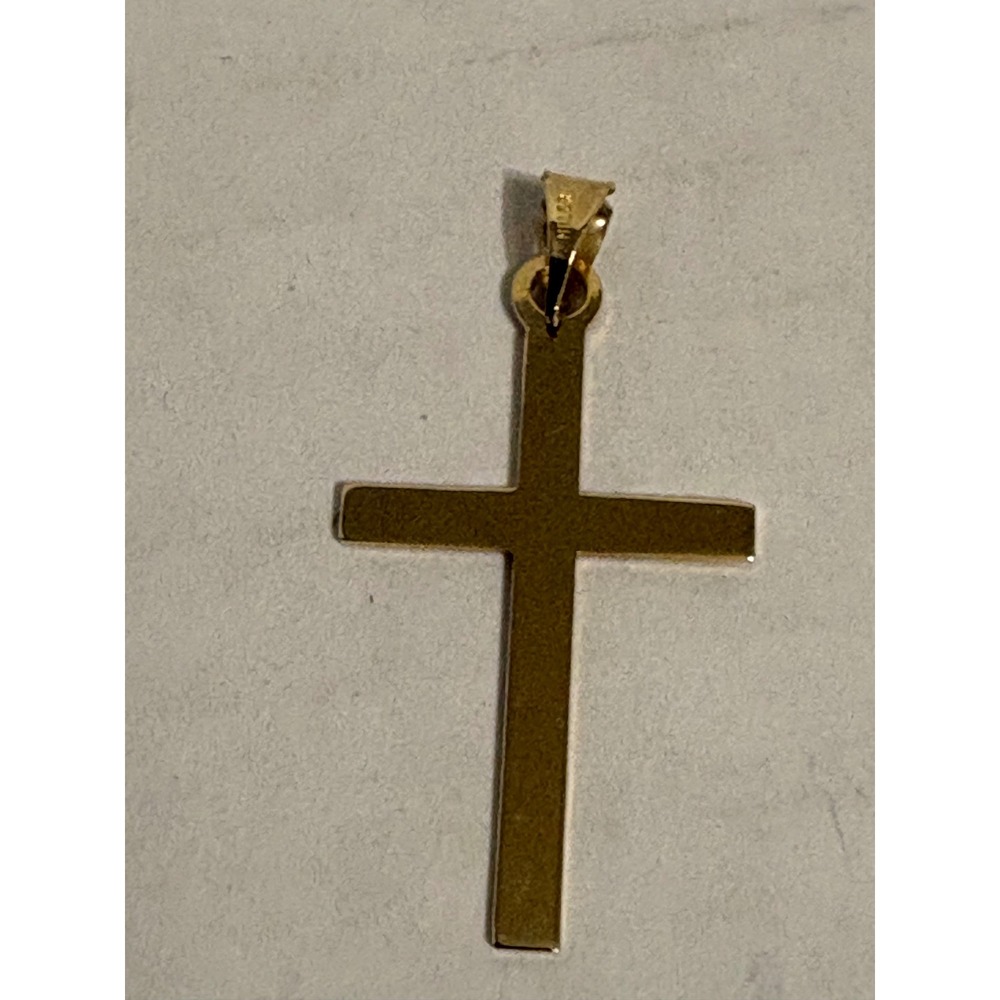 Milor Italy 14K Yellow Gold Diamond Cut Cross Pendant Charm 1.6g - Picture 2 of 7